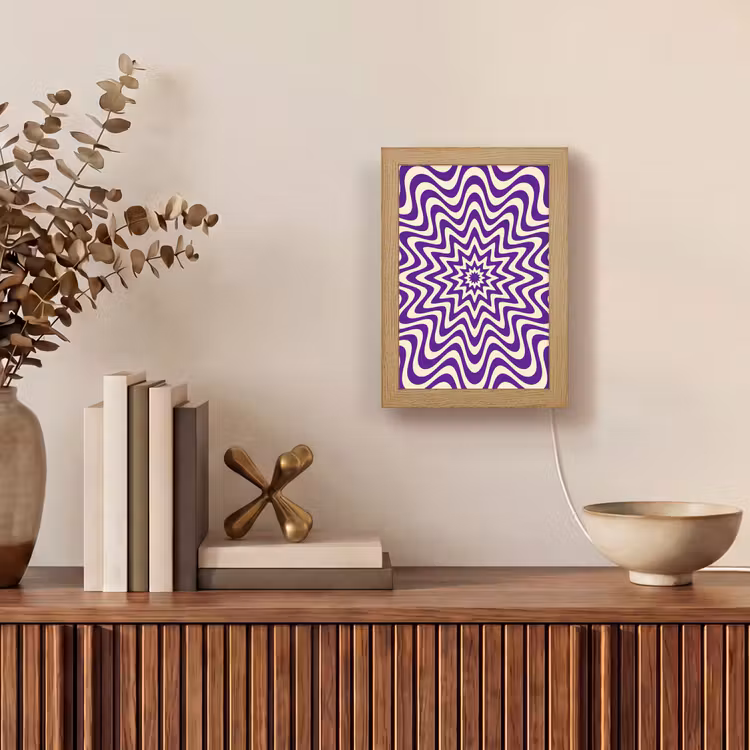 Personalisierte Lightbox - Zusammenfassung – Wellen – Optisch – Modern – Lila — 4