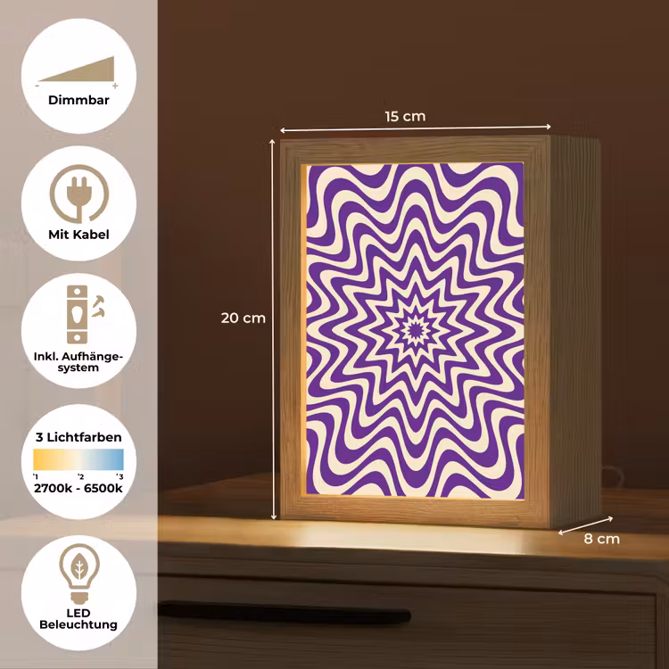 Personalisierte Lightbox - Zusammenfassung – Wellen – Optisch – Modern – Lila — 6