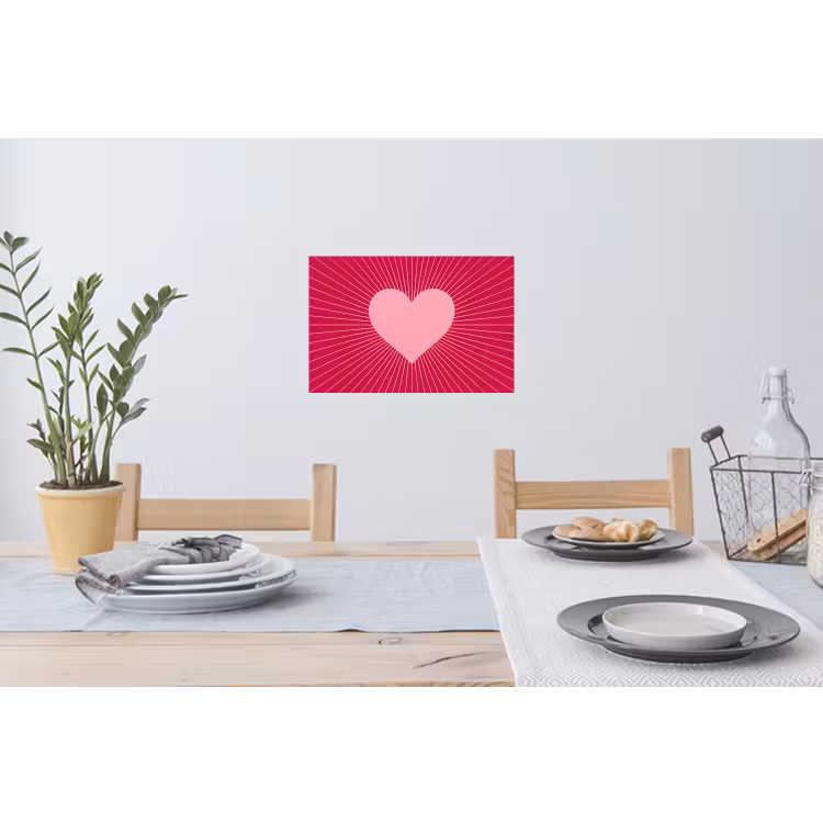 Wandtattoo – Herz – Strahlen – Liebe – Abstrakt – Rosa — 4
