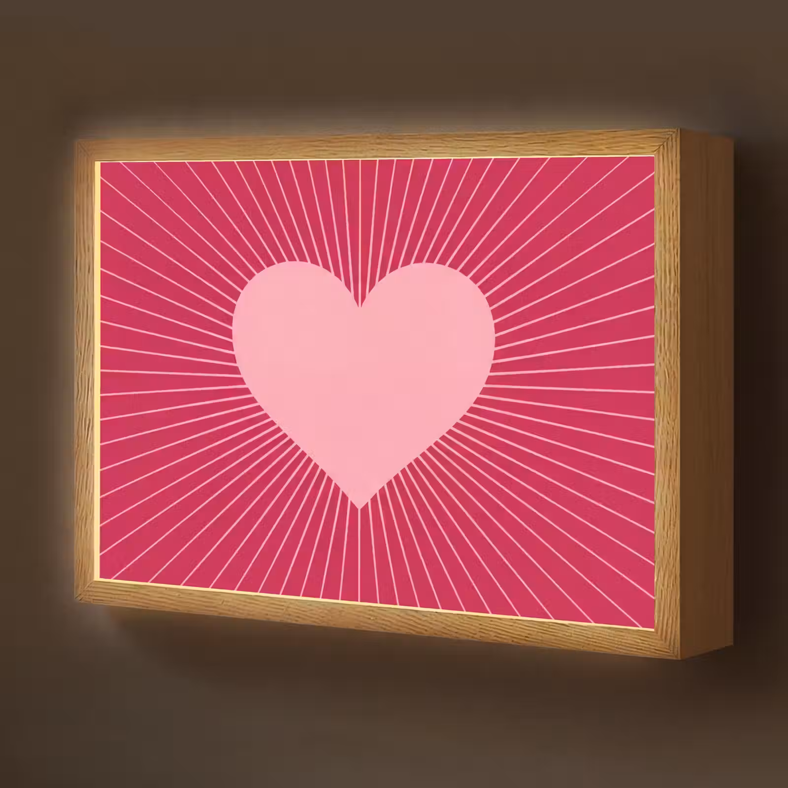 Nachtlicht Kinder - Herz – Strahlen – Liebe – Abstrakt – Rosa — 1