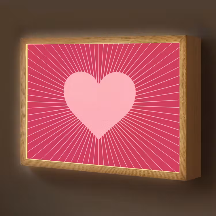 Nachtlicht Kinder - Herz – Strahlen – Liebe – Abstrakt – Rosa — 1