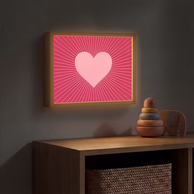 Nachtlicht Kinder - Herz – Strahlen – Liebe – Abstrakt – Rosa — 4
