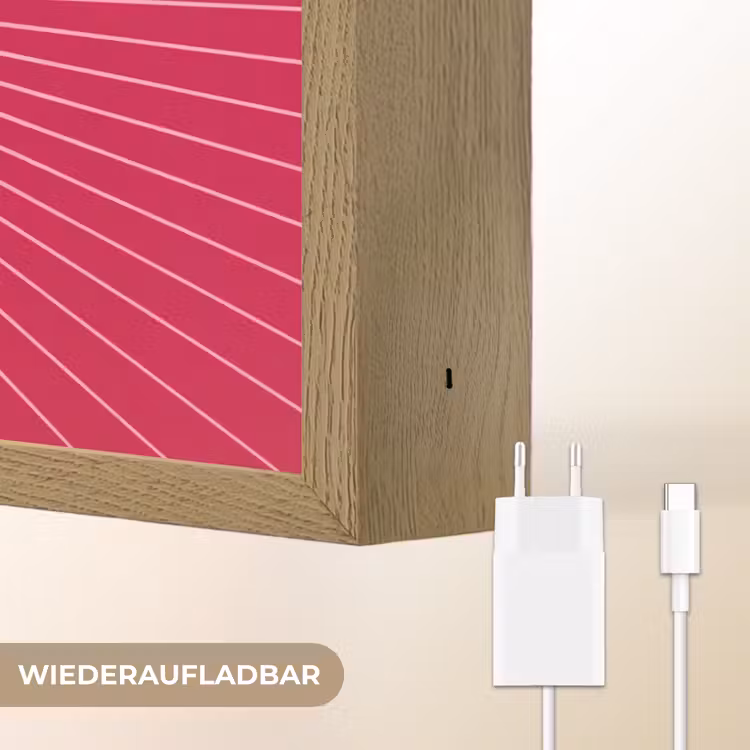 Nachtlicht Kinder - Herz – Strahlen – Liebe – Abstrakt – Rosa — 9