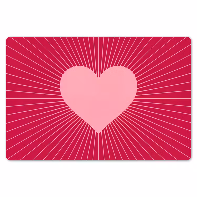 Tischset - 6 Stück - Herz – Strahlen – Liebe – Abstrakt – Rosa — 6