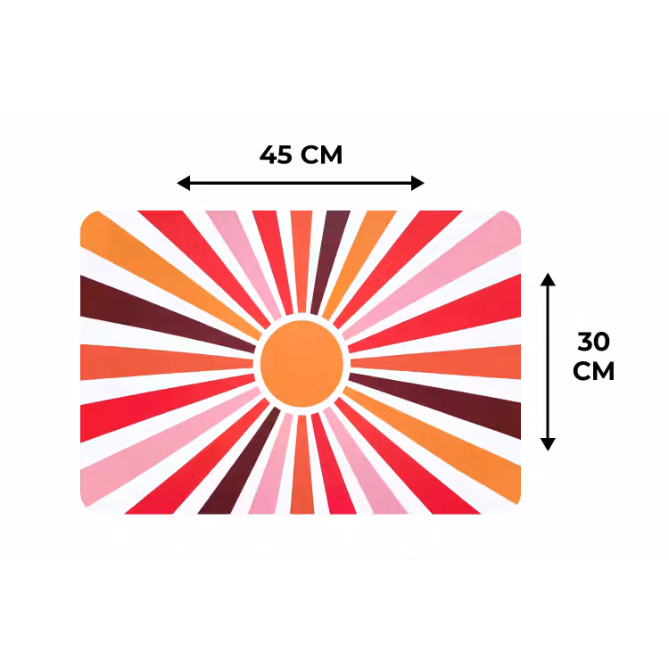 Tischset - 6 Stück - Sonne – Strahlen – Abstrakt – Farbenfroh — 3