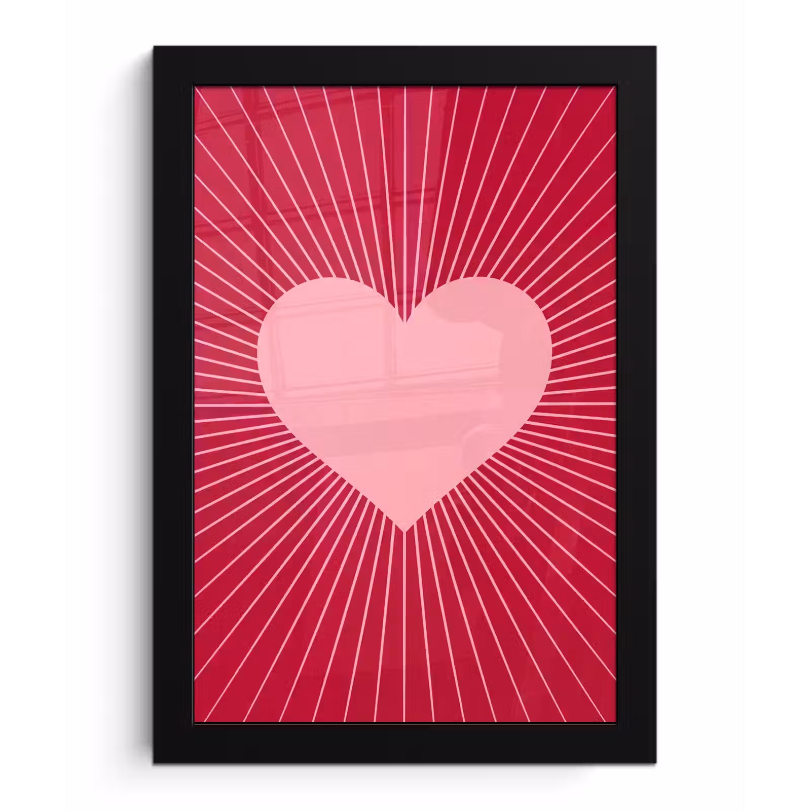 Bilder mit Rahmen - Herz – Strahlen – Liebe – Abstrakt – Rosa — 1