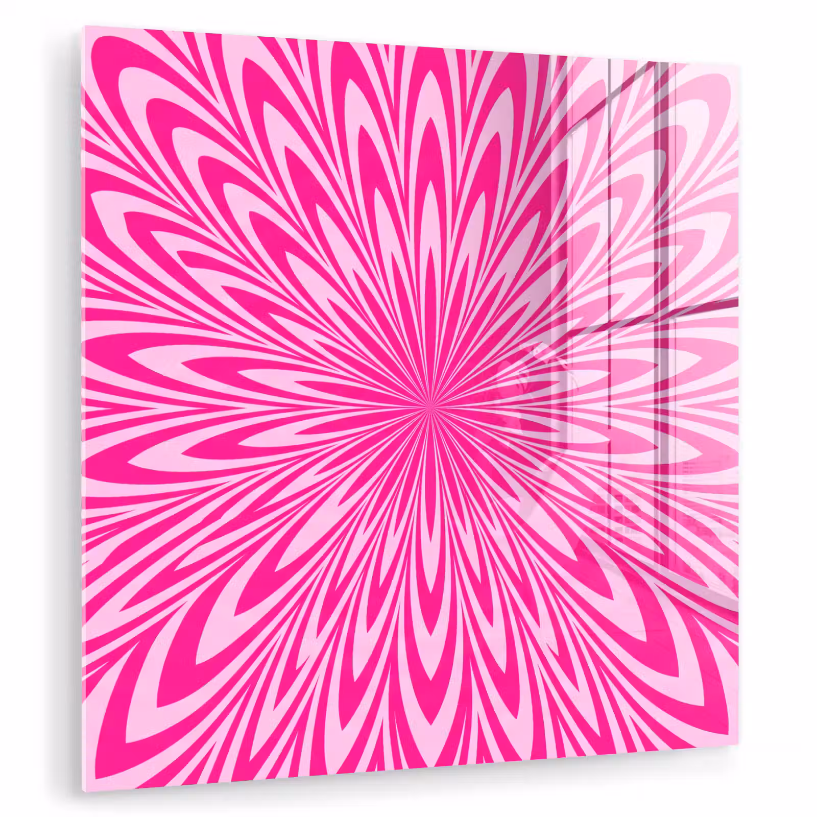 Glasbild - Muster – Optisch – Rosa — 1