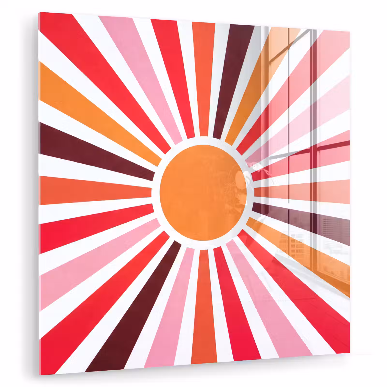 Glasbild - Sonne – Strahlen – Abstrakt – Farbenfroh — 1