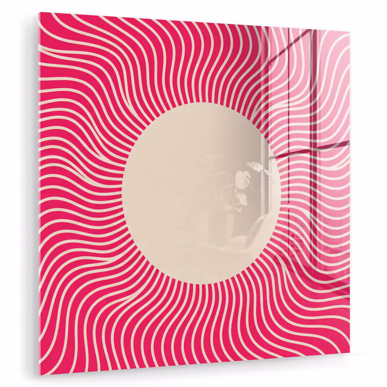 Glasbild - Zusammenfassung – Muster – Rosa — 1