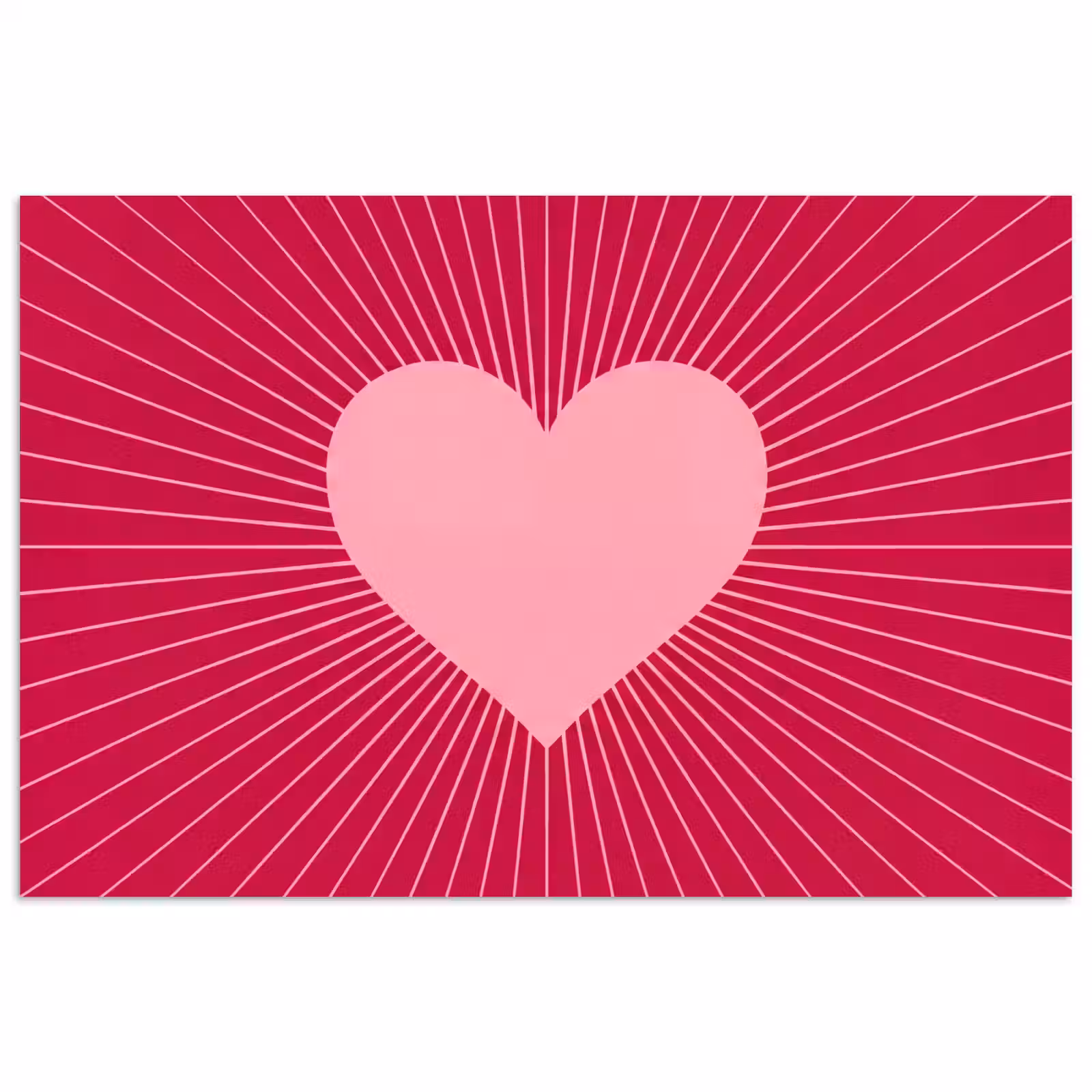 Poster - Herz – Strahlen – Liebe – Abstrakt – Rosa — 1