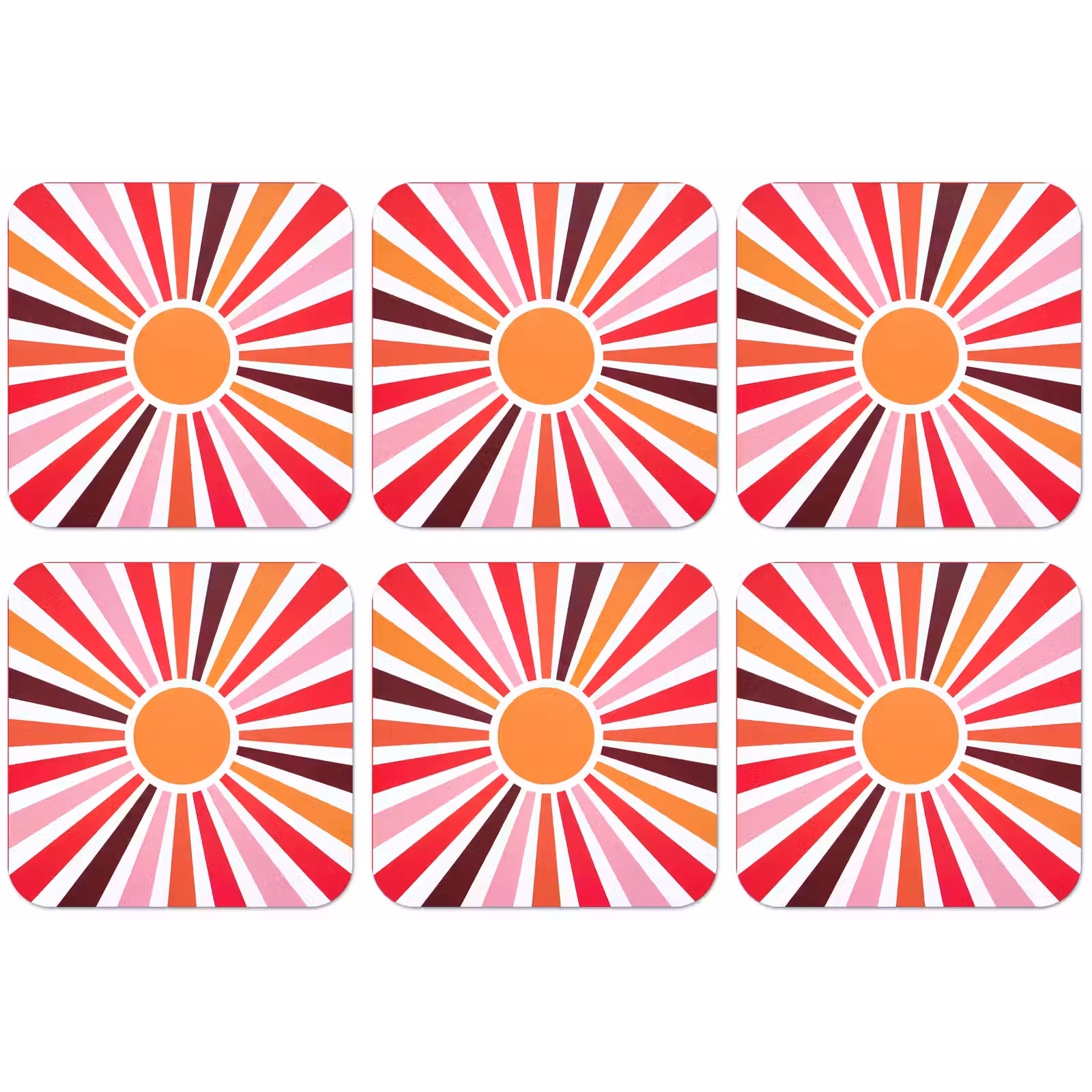 Untersetzer - Sonne – Strahlen – Abstrakt – Farbenfroh — 1