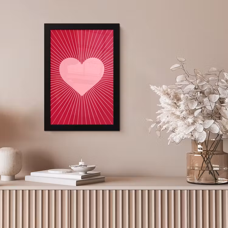 Bilder mit Rahmen - Herz – Strahlen – Liebe – Abstrakt – Rosa — 4