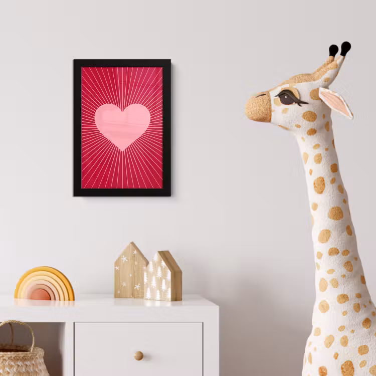 Bilder mit Rahmen - Herz – Strahlen – Liebe – Abstrakt – Rosa — 5