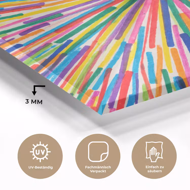 Glasbild - Linien – Bunt – Abstrakt — 3