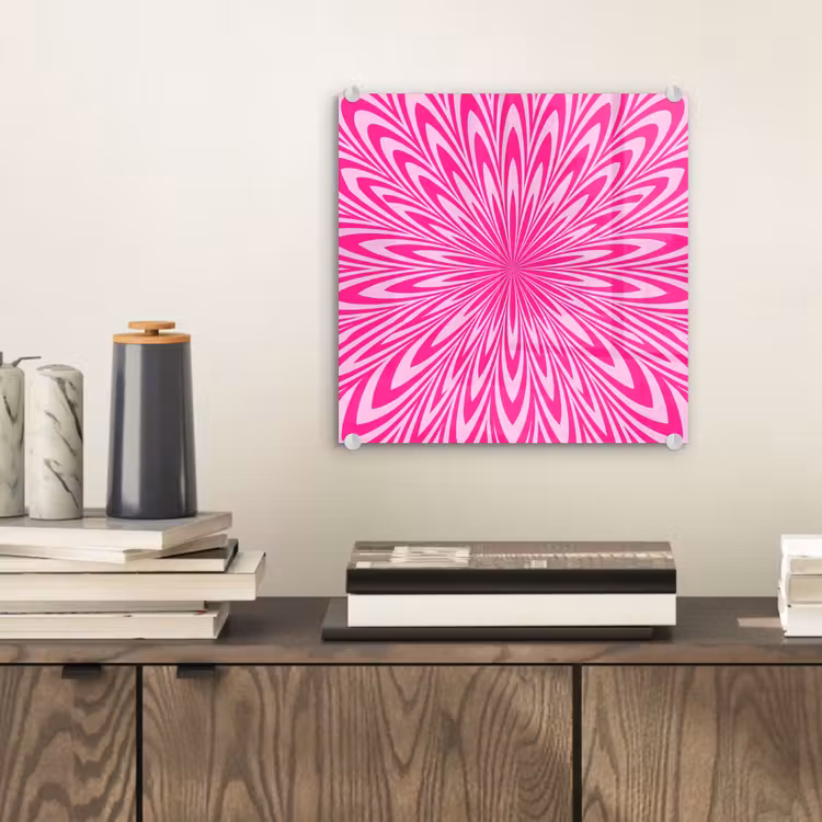 Glasbild - Muster – Optisch – Rosa — 2