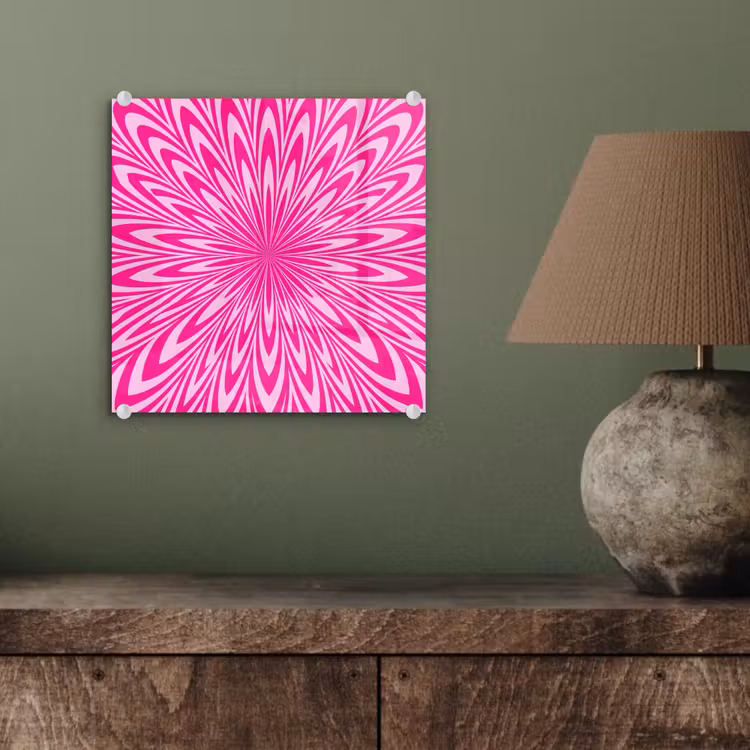 Glasbild - Muster – Optisch – Rosa — 4