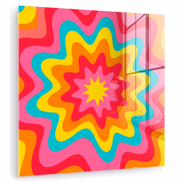 Glasbild - Muster – Wellenförmig – Bunt — 1