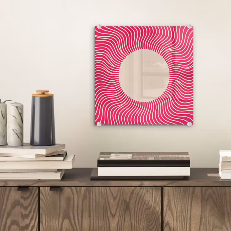 Glasbild - Zusammenfassung – Muster – Rosa — 2