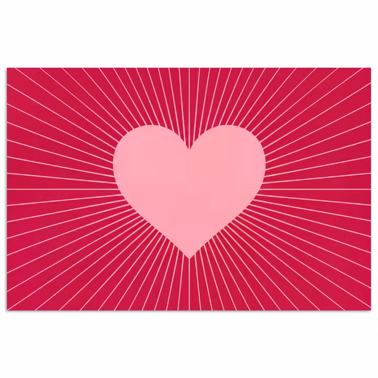 Poster - Herz – Strahlen – Liebe – Abstrakt – Rosa — 1