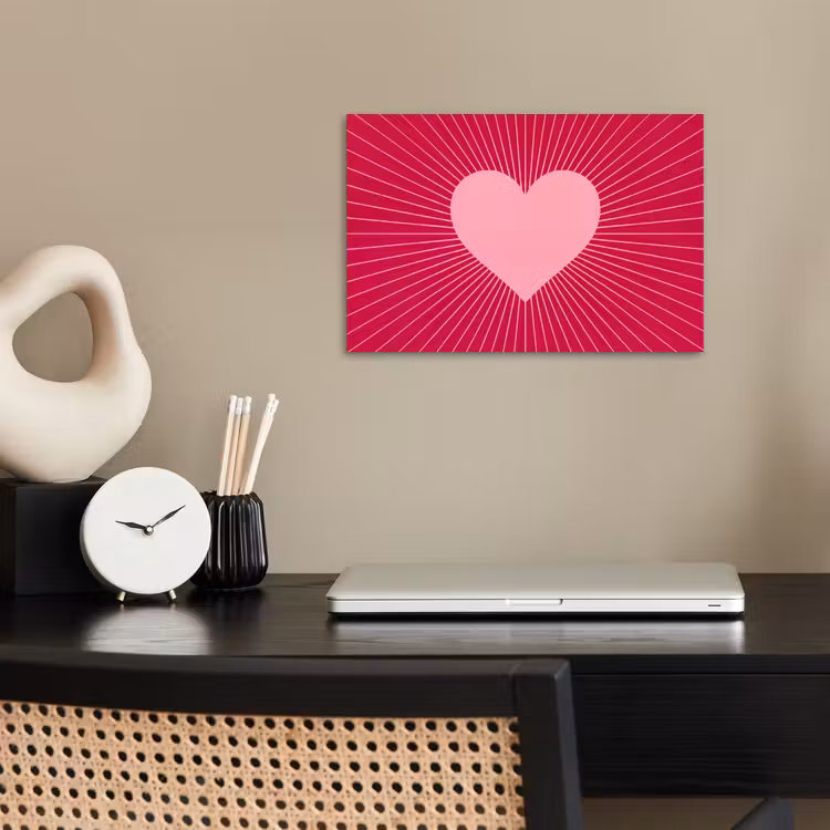 Poster - Herz – Strahlen – Liebe – Abstrakt – Rosa — 2