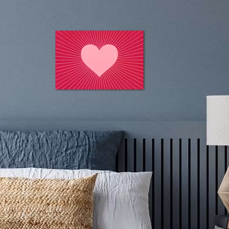 Poster - Herz – Strahlen – Liebe – Abstrakt – Rosa — 3