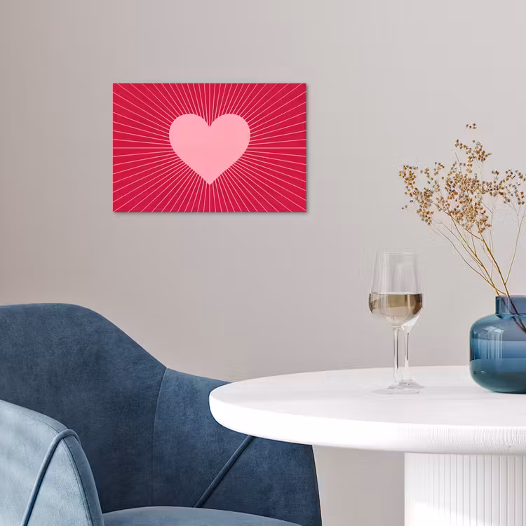 Poster - Herz – Strahlen – Liebe – Abstrakt – Rosa — 4