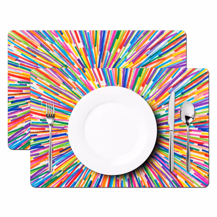 Tischset - 6 Stück - Linien – Bunt – Abstrakt — 2