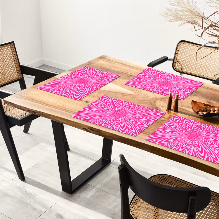 Tischset - 6 Stück - Muster – Optisch – Rosa — 4