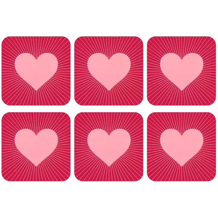 Untersetzer - Herz – Strahlen – Liebe – Abstrakt – Rosa — 1