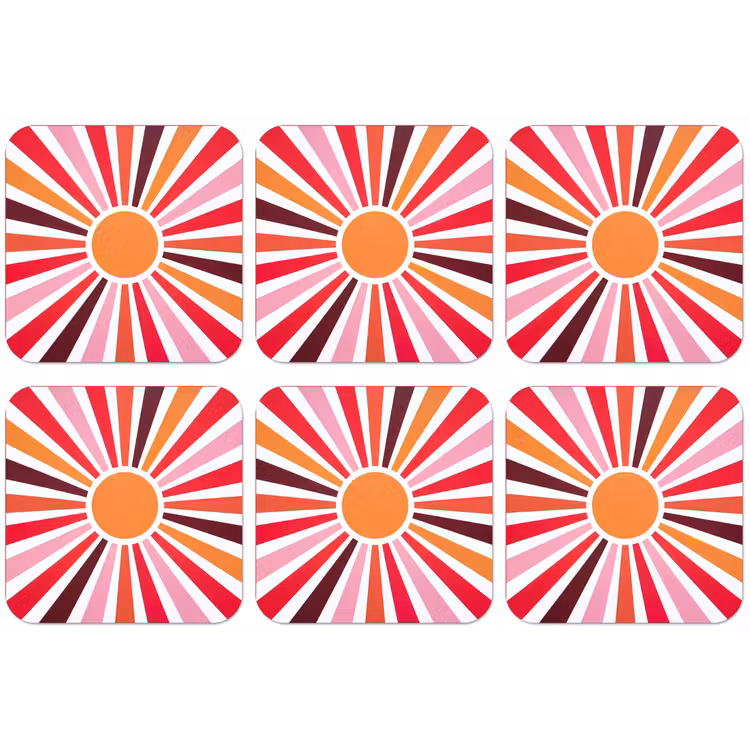 Untersetzer - Sonne – Strahlen – Abstrakt – Farbenfroh — 1