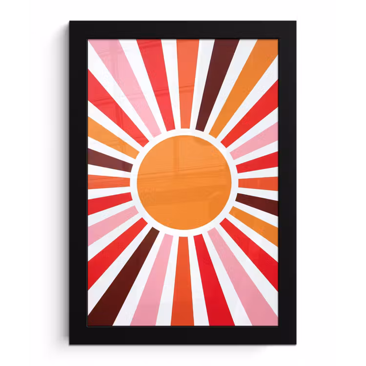 Bilder mit Rahmen - Sonne – Strahlen – Abstrakt – Farbenfroh — 1