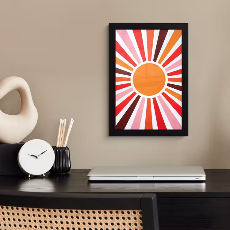 Bilder mit Rahmen - Sonne – Strahlen – Abstrakt – Farbenfroh — 2
