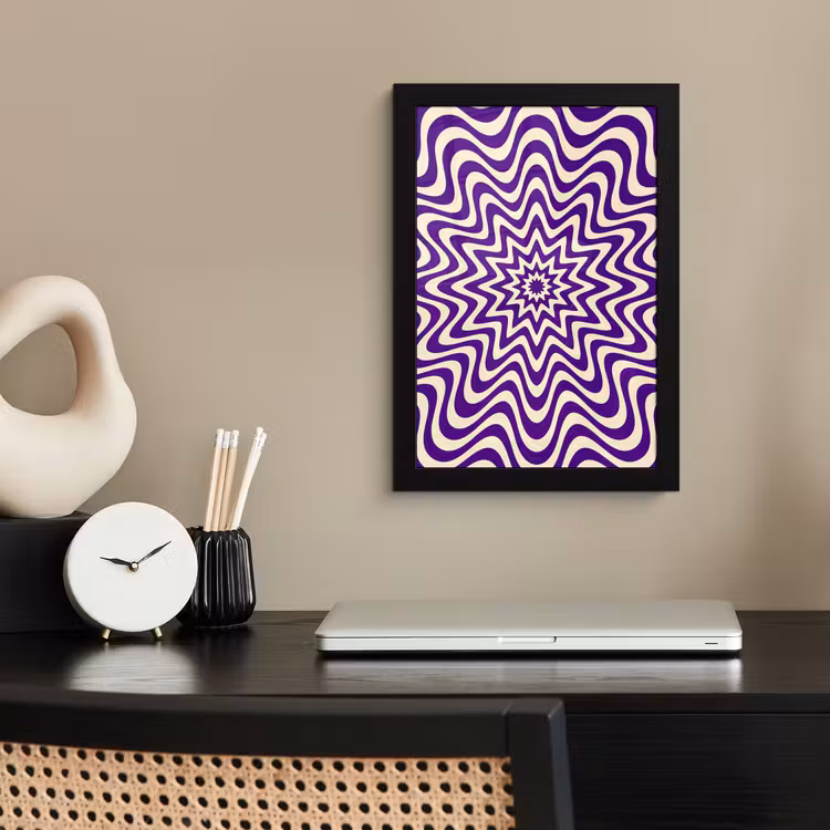 Bilder mit Rahmen - Zusammenfassung – Wellen – Optisch – Modern – Lila — 2