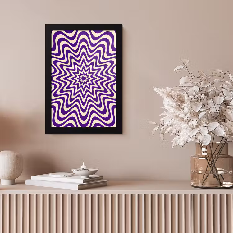 Bilder mit Rahmen - Zusammenfassung – Wellen – Optisch – Modern – Lila — 4