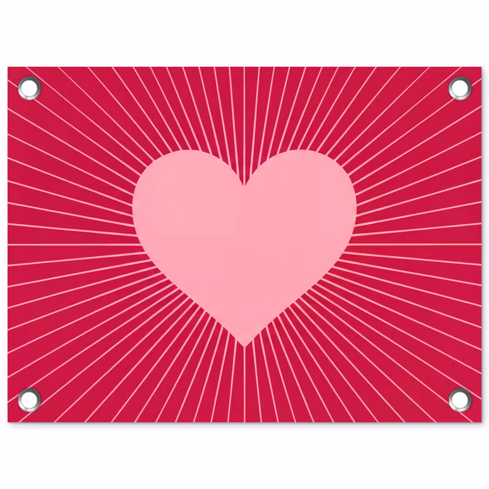 Gartenposter - Herz – Strahlen – Liebe – Abstrakt – Rosa — 1