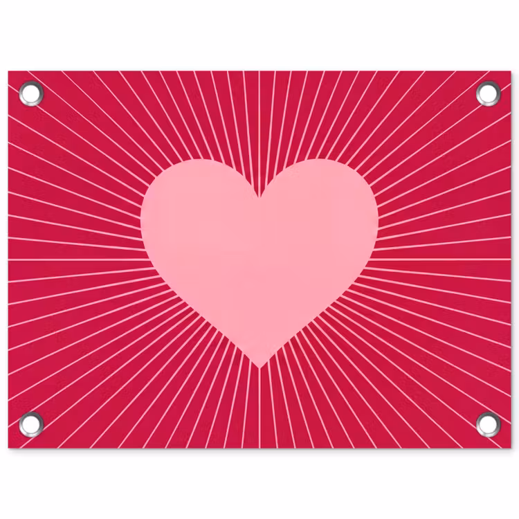 Gartenposter - Herz – Strahlen – Liebe – Abstrakt – Rosa — 1