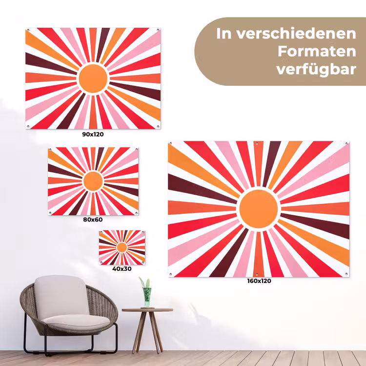 Gartenposter - Sonne – Strahlen – Abstrakt – Farbenfroh — 6