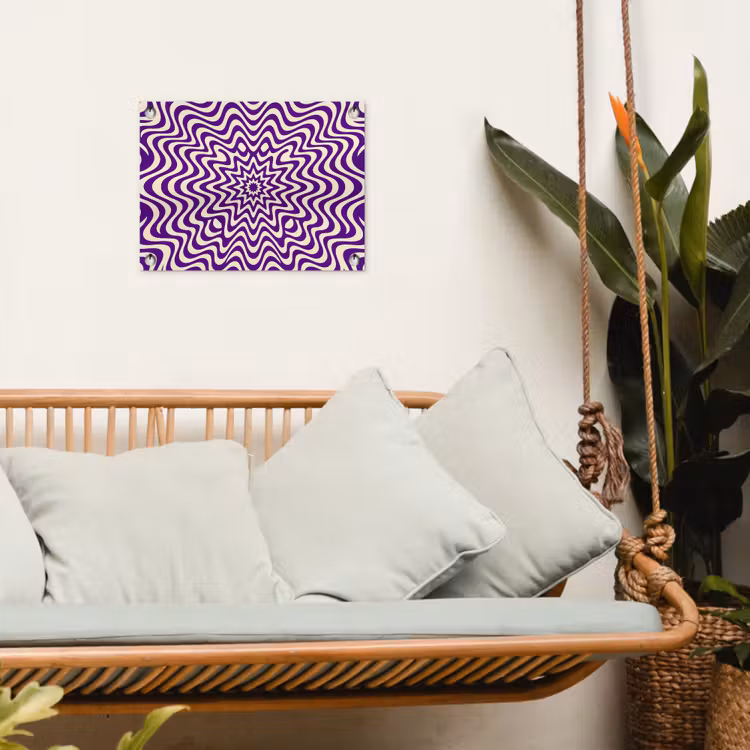 Gartenposter - Zusammenfassung – Wellen – Optisch – Modern – Lila — 4