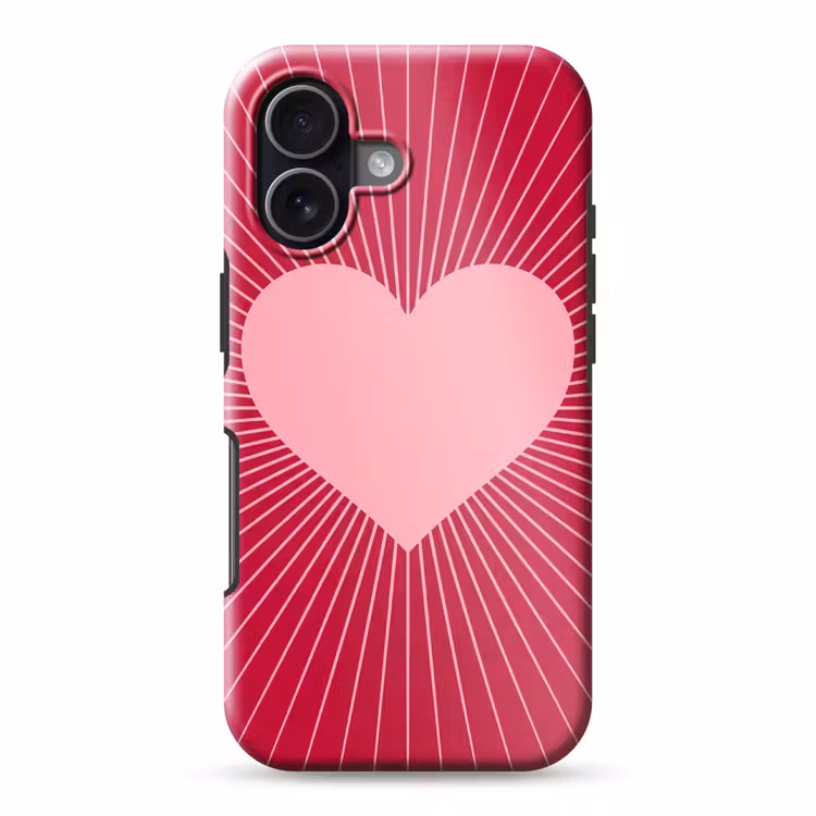 Handyhülle Toughcase - Herz – Strahlen – Liebe – Abstrakt – Rosa — 1