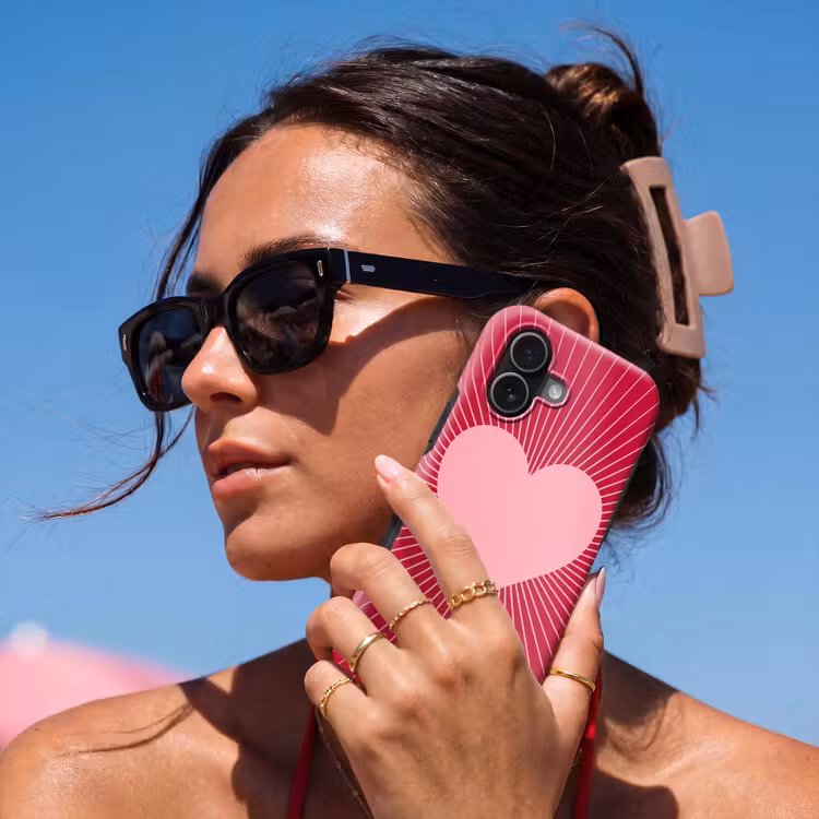 Handyhülle Toughcase - Herz – Strahlen – Liebe – Abstrakt – Rosa — 6
