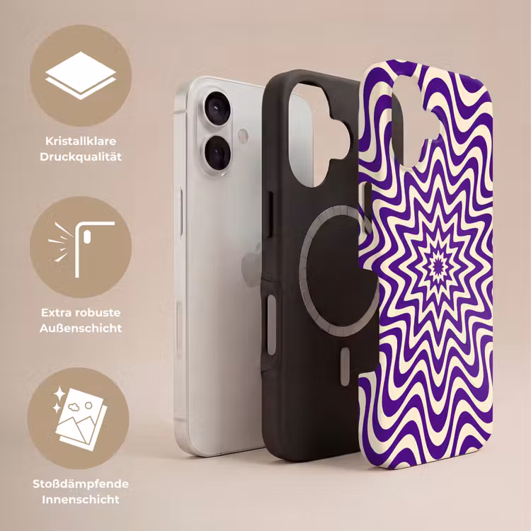 Handyhülle Toughcase - Zusammenfassung – Wellen – Optisch – Modern – Lila — 3