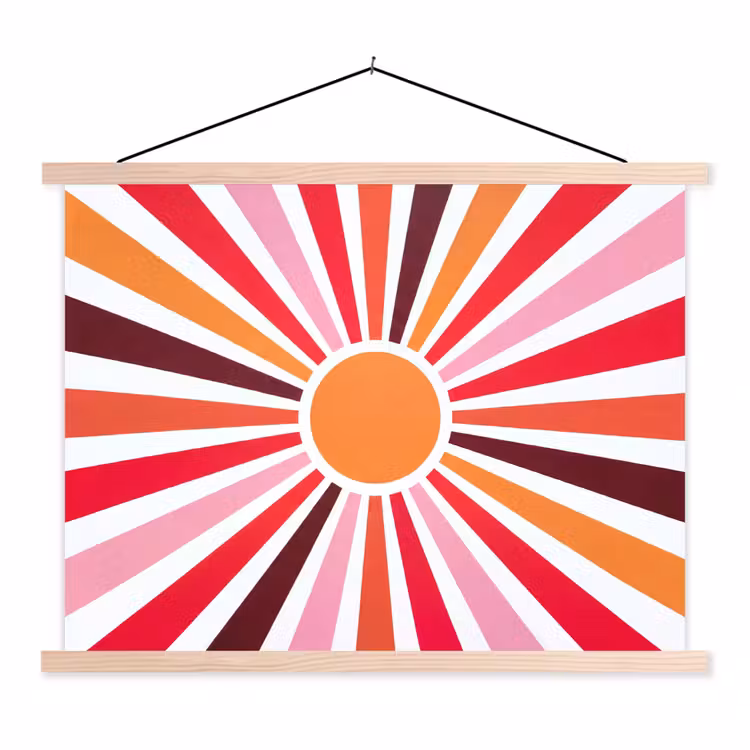 Stoffbild - Sonne – Strahlen – Abstrakt – Farbenfroh — 1