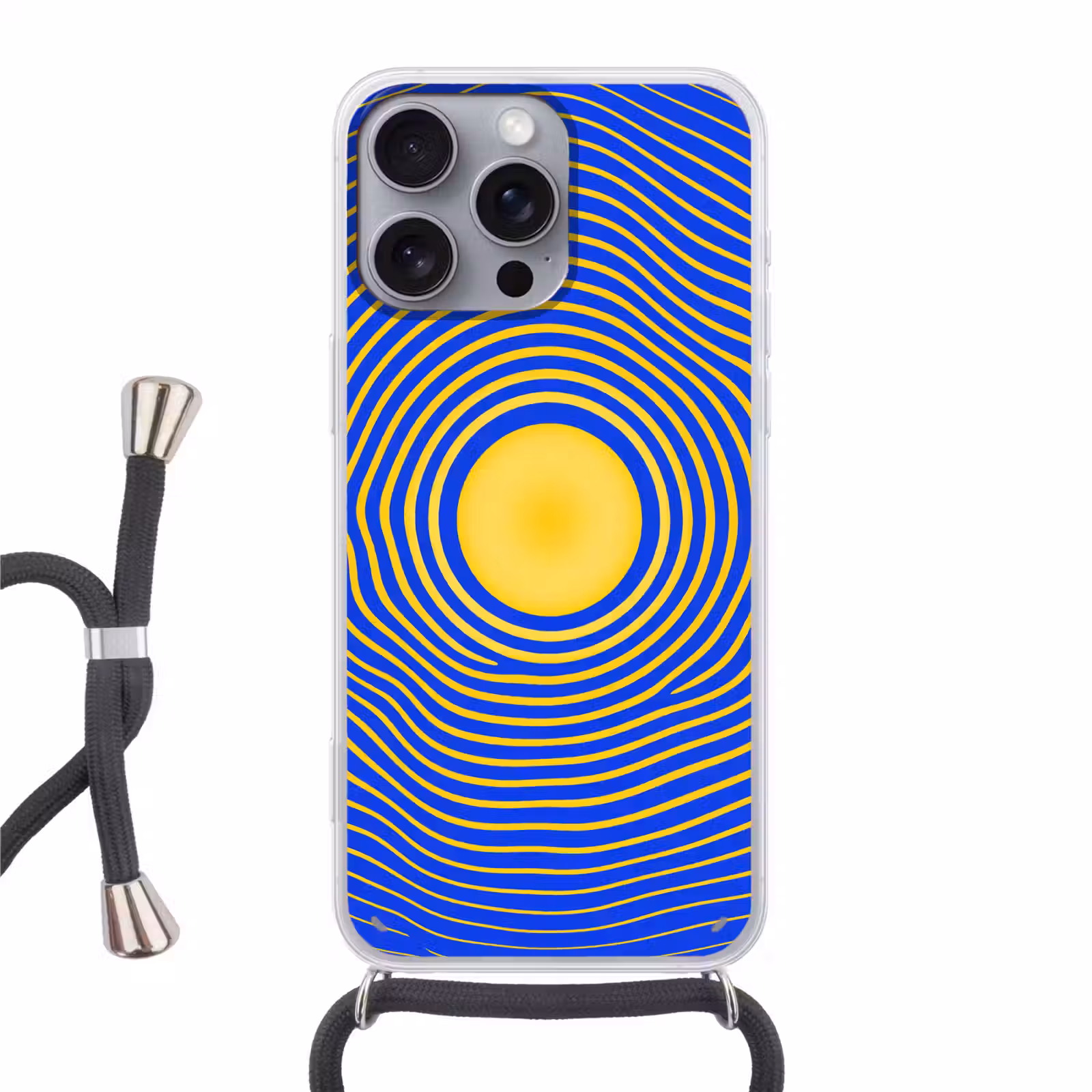 Handyhülle mit Band - Abstraktes Muster – Blau — 1