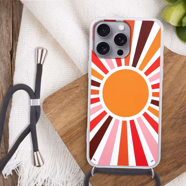 Handyhülle mit Band - Sonne – Strahlen – Abstrakt – Farbenfroh — 3