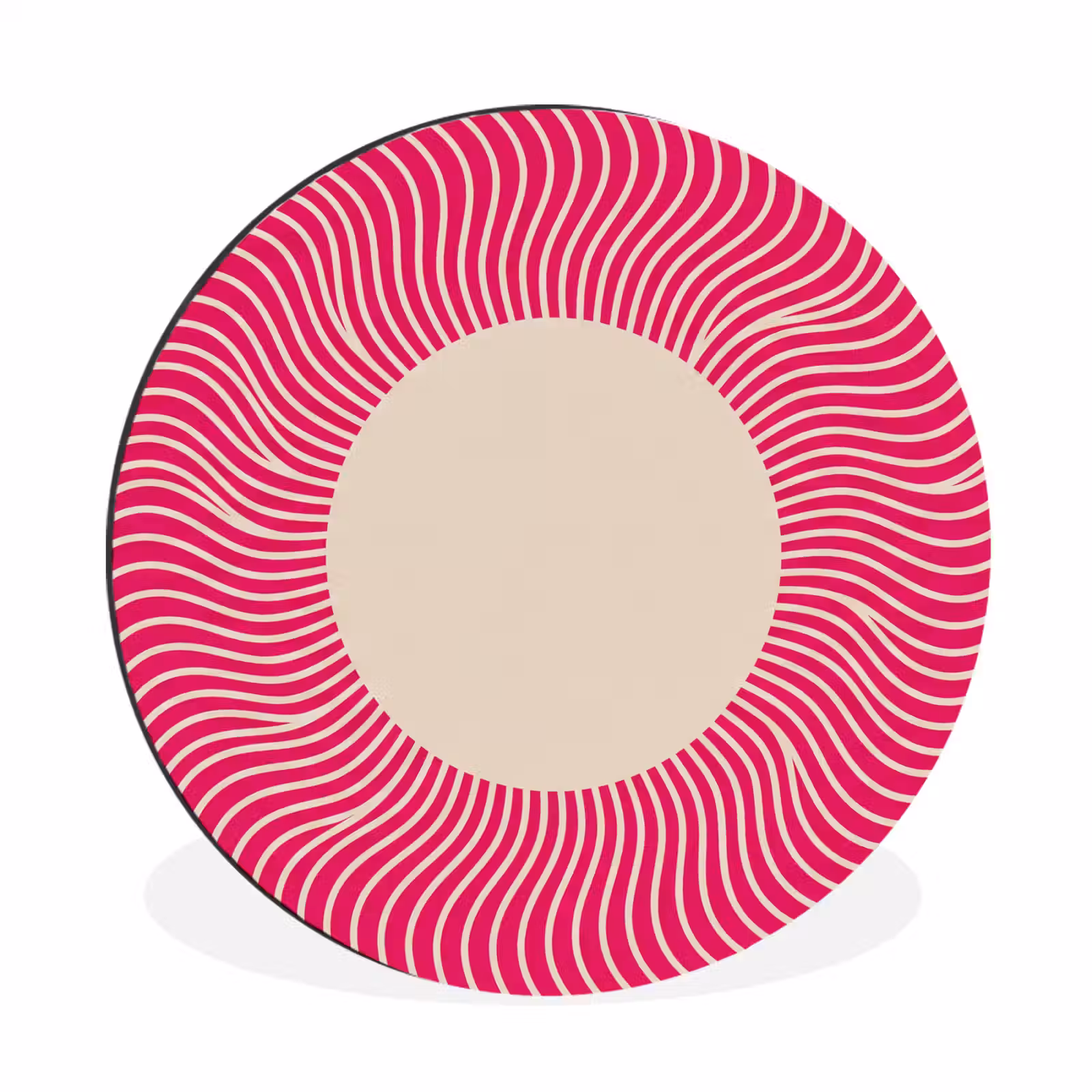 Alu-Dibond-Bild Rund - Zusammenfassung – Muster – Rosa — 1