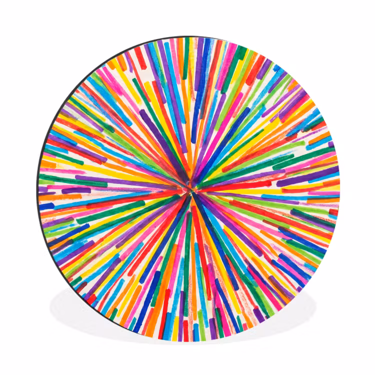 Alu-Dibond-Bild Rund - Linien – Bunt – Abstrakt — 1