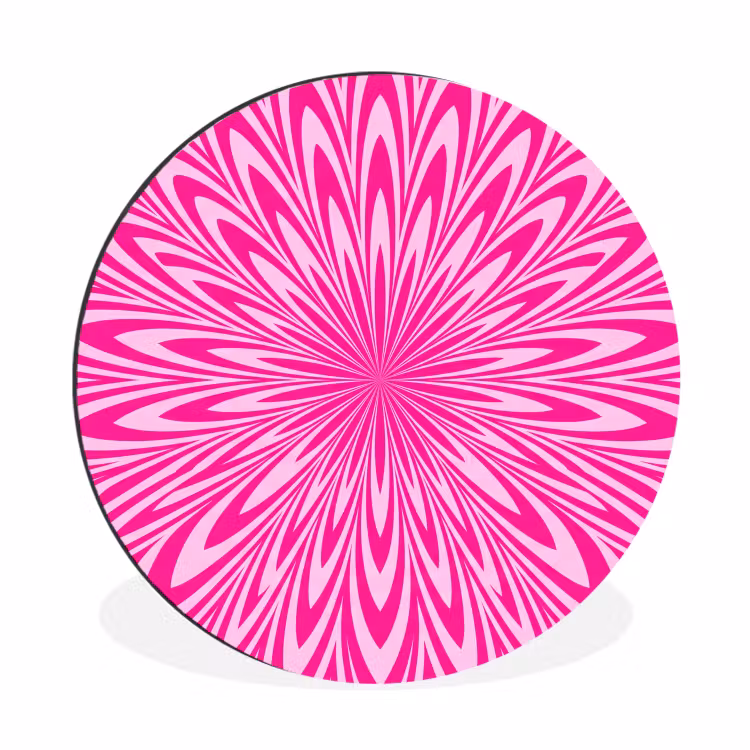 Alu-Dibond-Bild Rund - Muster – Optisch – Rosa — 1