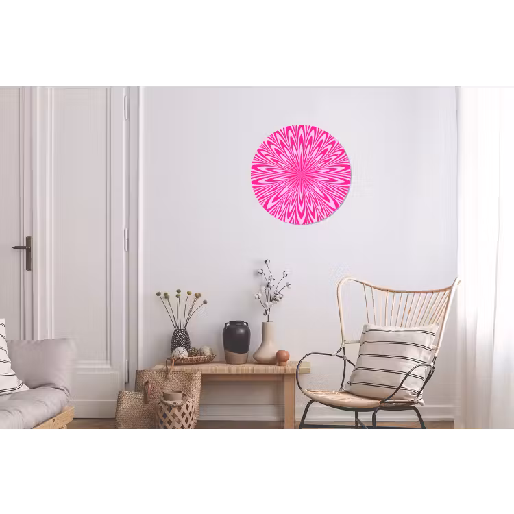Alu-Dibond-Bild Rund - Muster – Optisch – Rosa — 2