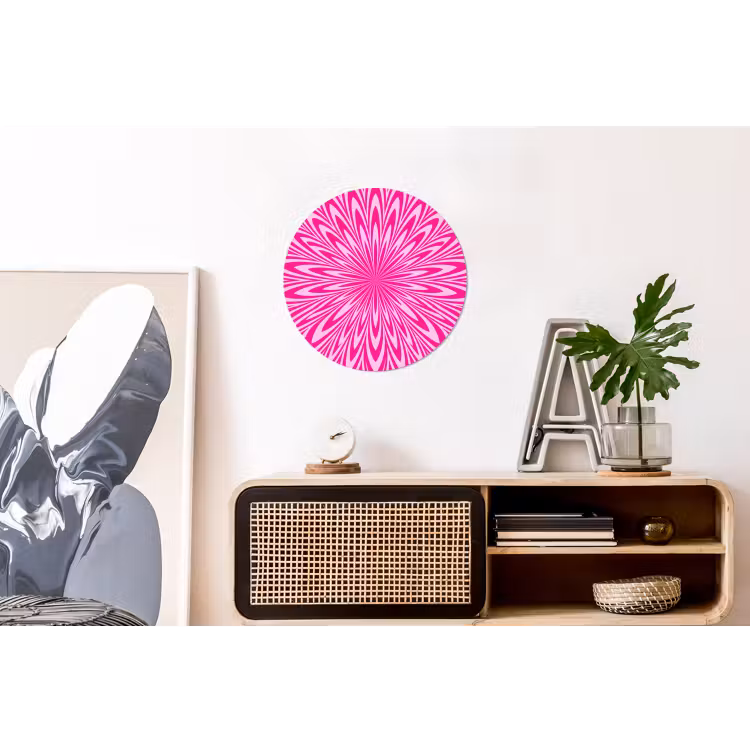 Alu-Dibond-Bild Rund - Muster – Optisch – Rosa — 3