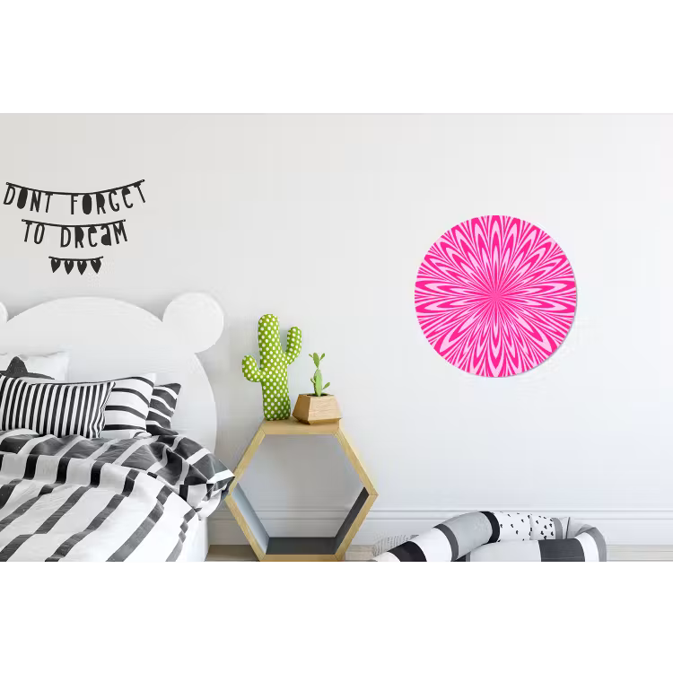Alu-Dibond-Bild Rund - Muster – Optisch – Rosa — 4